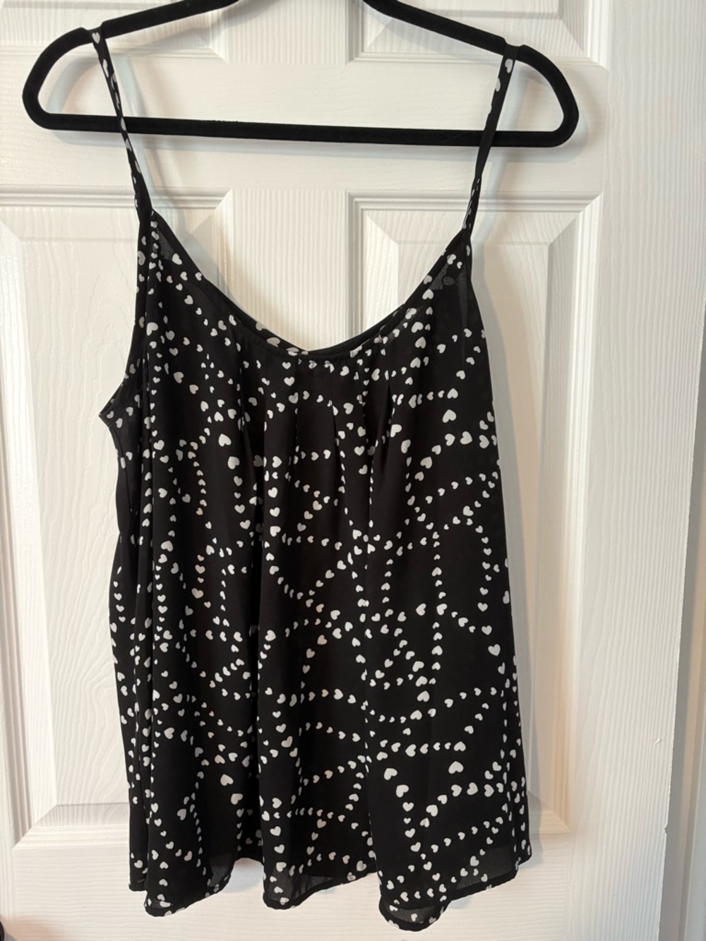 torrid Black Tank with White Heart Print